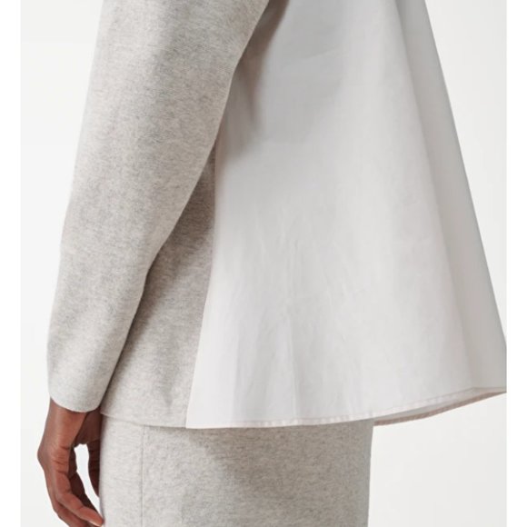 COS PANELLED COTTON-YAK grey TOP XS - Picture 4 of 6